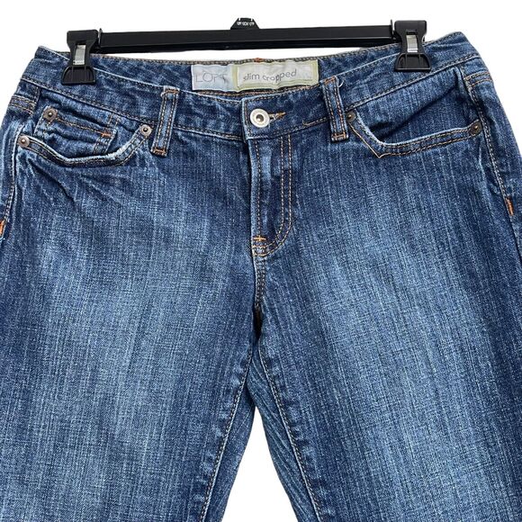 Ann Taylor LOFT Petite SZ 4P Slim Cropped Jeans Low-Rise Pocket Medium Wash Blue - Picture 2 of 8
